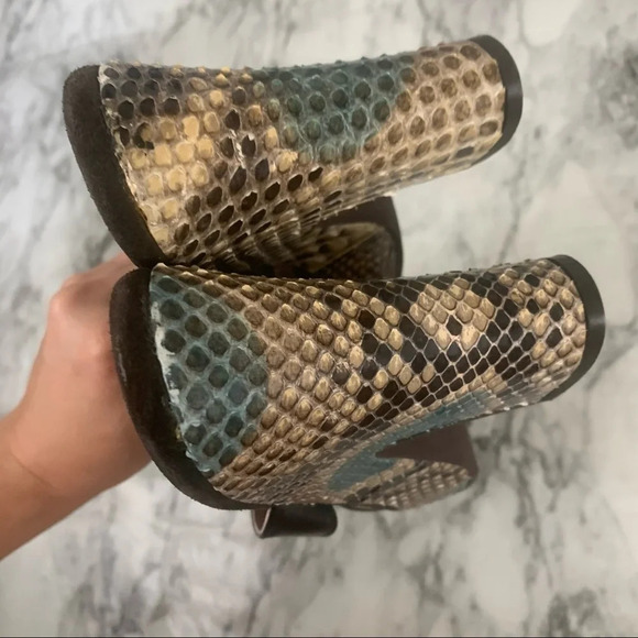 Ol’ Autre Chose Made in Italy Chunky Snakeskin Print Platform heels Size 40 - Picture 7 of 9